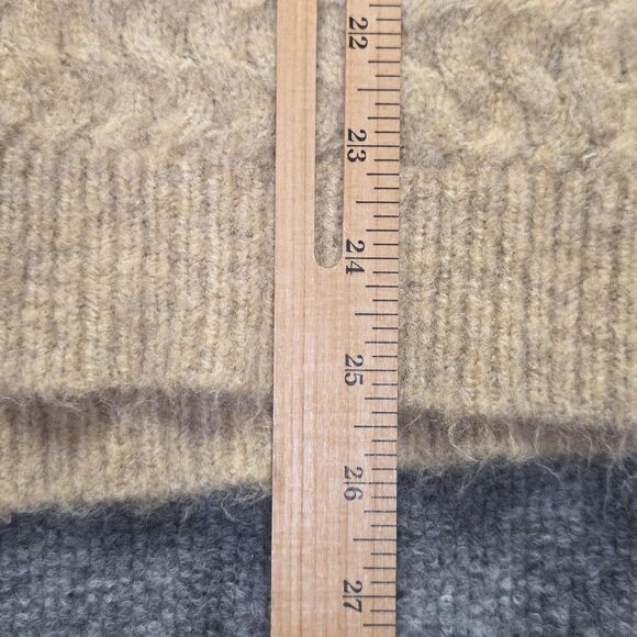 Forever 21 Sweater Womens Medium Tan Textured Knit Pullover Crewneck Cozy Soft - Picture 8 of 9